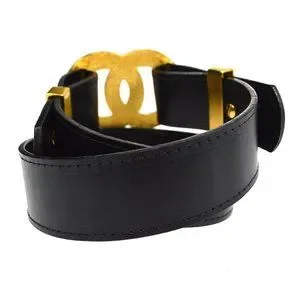 CHANEL | Accessories | Chanel Belt Black Gold 3 96a Small  display picture 3